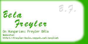 bela freyler business card